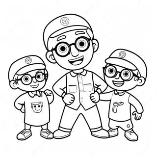 Blippi Jugando Con Amigos Pagina Para Colorear 16260-3547