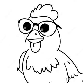 Pagina Para Colorear De Un Pollo Divertido Con Gafas De Sol 16729 3652