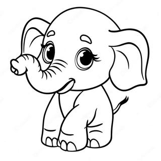 Pagina Para Colorear De Un Encantador Elefante Bebe 17263-3783