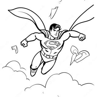 Superman Volando Alto Pagina Para Colorear 17337-3786