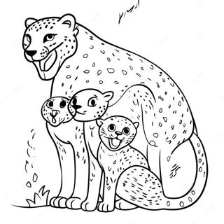 Pagina Para Colorear De La Familia De Guepardos Jugando 17888-3908