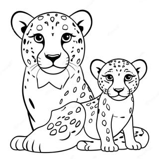 Pagina Para Colorear De Un Cachorro De Guepardo Con Su Madre 17889 3911