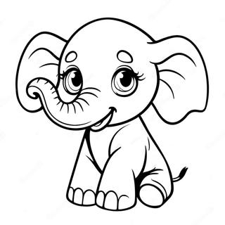 Pagina Para Colorear De Un Lindo Bebe Elefante 18067-3941