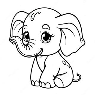 Pagina Para Colorear De Un Lindo Bebe Elefante 18067-3942