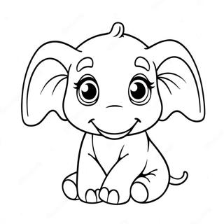 Pagina Para Colorear De Un Lindo Bebe Elefante 18067-3943