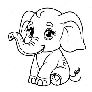 Pagina Para Colorear De Un Lindo Bebe Elefante 18067-3944