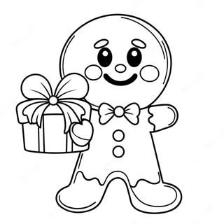 Pagina Para Colorear De Hombre De Jengibre Sosteniendo Un Regalo 18355 4018