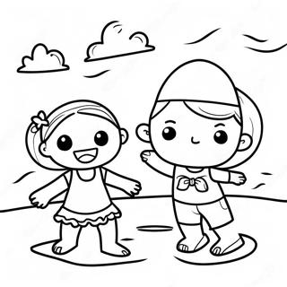 Pagina Para Colorear De Ninos Juguetones En La Playa 18622-4070