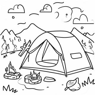 Pagina Para Colorear De Un Campamento De Verano Aventurero 18624-4078