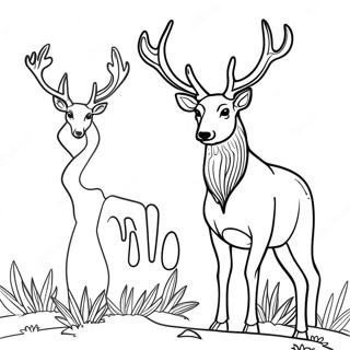 Ciervo Elegante De Pie Con Orgullo Pagina Para Colorear 18901 4132