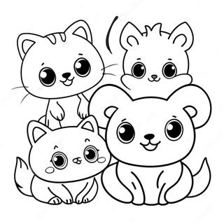 Amigos Animales Adorables Pagina Para Colorear 18995-4142