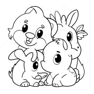 Amigos Animales Adorables Pagina Para Colorear 18995-4143