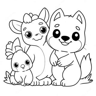 Amigos Animales Adorables Pagina Para Colorear 18995-4144