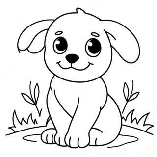 Pagina Para Colorear De Cachorro Adorable 19633-4284