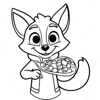 Pagina Para Colorear De Nick Wilde Con Un Snack 20837-4545