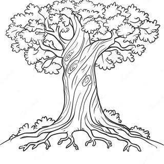 Majestuoso Arbol De Roble Pagina Para Colorear 21776-4744