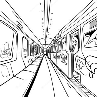 Pagina Para Colorear De Graffiti En Un Tren 22401-4891