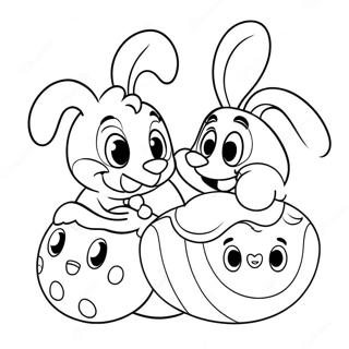 Pagina Para Colorear De Los Adorables Personajes De Disney Con Huevos De Pascua 22666-4945