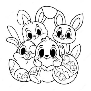 Pagina Para Colorear De Los Adorables Personajes De Disney Con Huevos De Pascua 22666-4946