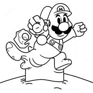 Pagina Para Colorear De Super Mario Saltando Sobre Un Goomba 23134-5043