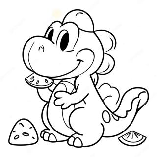 Yoshi Comiendo Una Fruta Para Colorear Páginas Para Colorear