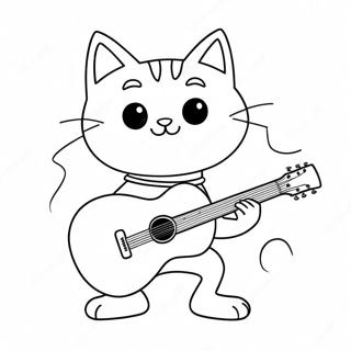 Pete El Gato Tocando La Guitarra Para Colorear 23229-5063