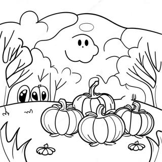 Pagina Para Colorear De Huerto De Calabazas Espeluznantes 23702-5177