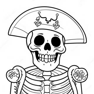Esqueleto En Disfraz De Pirata Pagina Para Colorear 24619 5372