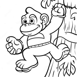 Pagina Para Colorear De Donkey Kong Escalando Un Arbol 25617-5583