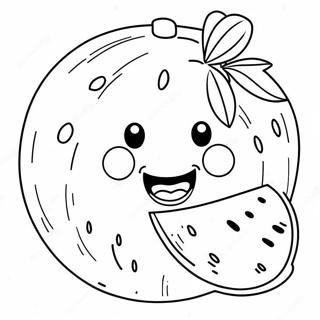 Pagina Para Colorear De Sandia Linda Con Una Sonrisa 26165 5713