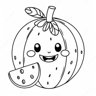 Pagina Para Colorear De Sandia Linda Con Una Sonrisa 26165 5714