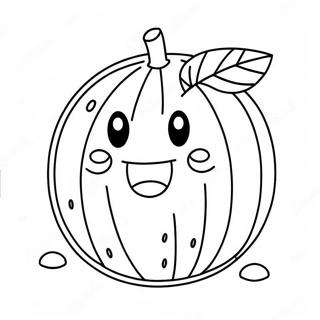 Pagina Para Colorear De Sandia Linda Con Una Sonrisa 26165 5716