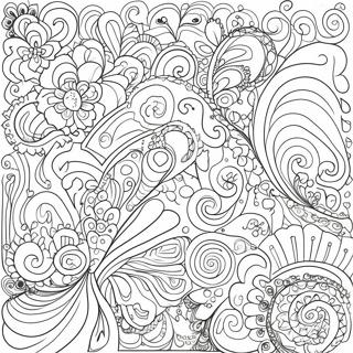 Pagina Para Colorear Abstracta De Garabatos Caprichosos 26438-5775