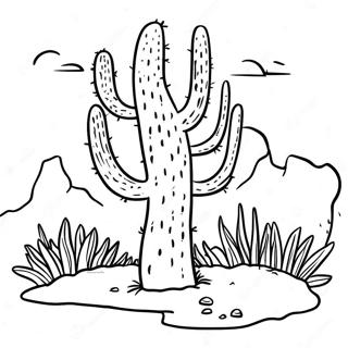 Pagina Para Colorear De Cactus Del Desierto 26621-5804