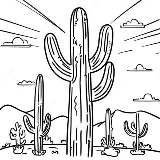 Pagina Para Colorear De Cactus Saguaro Alto 26622-5806