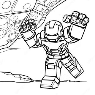 Pagina Para Colorear De Lego Iron Man En Pose De Accion 26718-5825