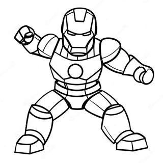 Pagina Para Colorear De Lego Iron Man En Pose De Accion 26718-5827