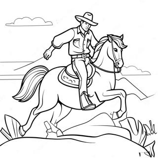 Pagina Para Colorear De Vaquero Montando Un Caballo 27376-5954