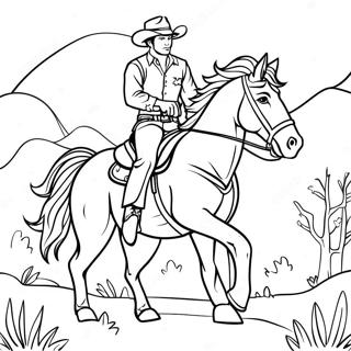 Pagina Para Colorear De Vaquero Montando Un Caballo 27376-5955