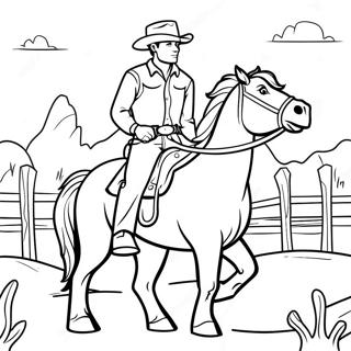 Pagina Para Colorear De Vaquero Montando Un Caballo 27376-5956