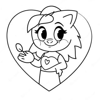 Pagina Para Colorear De Amy Rose Con Un Corazon 27750-6038