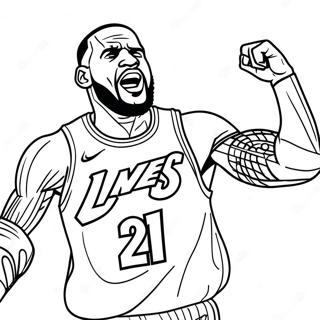 Pagina Para Colorear De Lebron James En Accion 28308-6158