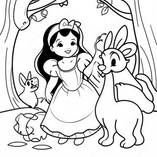 Pagina Para Colorear De Blancanieves Con Animales Amigables 28488-6196