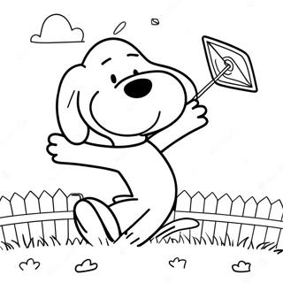 Pagina Para Colorear De Snoopy Volando Una Cometa 28763-6256