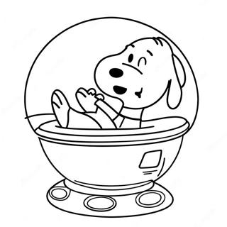 Pagina Para Colorear De Snoopy En Una Nave Espacial 28764-6257