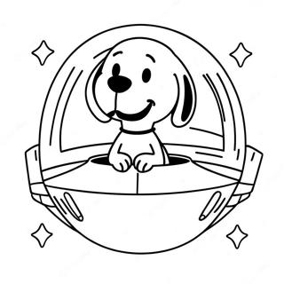 Pagina Para Colorear De Snoopy En Una Nave Espacial 28764-6258