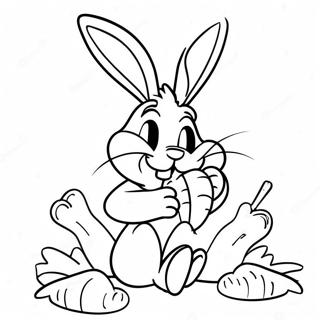 Pagina Para Colorear De Bugs Bunny Comiendo Zanahorias 29117-6336