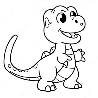 Pagina Para Colorear De Feliz Dinosaurio Chibi 29205-6358