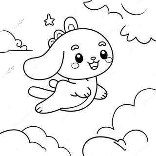 Pagina Para Colorear De Cinnamoroll Volando Con Nubes 2923-2105