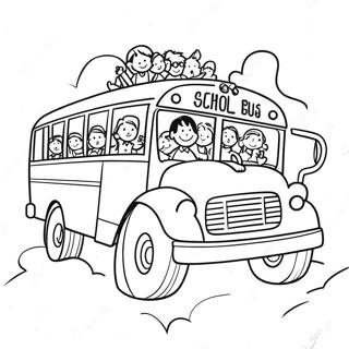 Pagina Para Colorear De Un Autobus Escolar Feliz Con Ninos 29855-6499